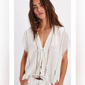 Free People Marigold Shine Lace Top